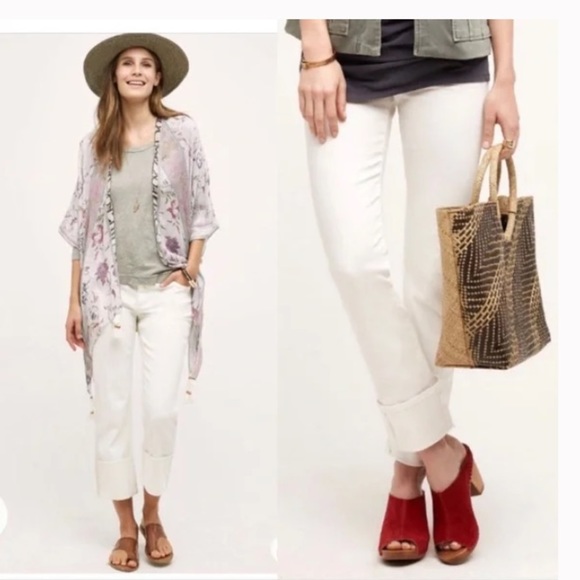 Anthropologie Denim - PILCRO and the Letterpress Anthropologie Parallel white denim jeans cotton sz 31